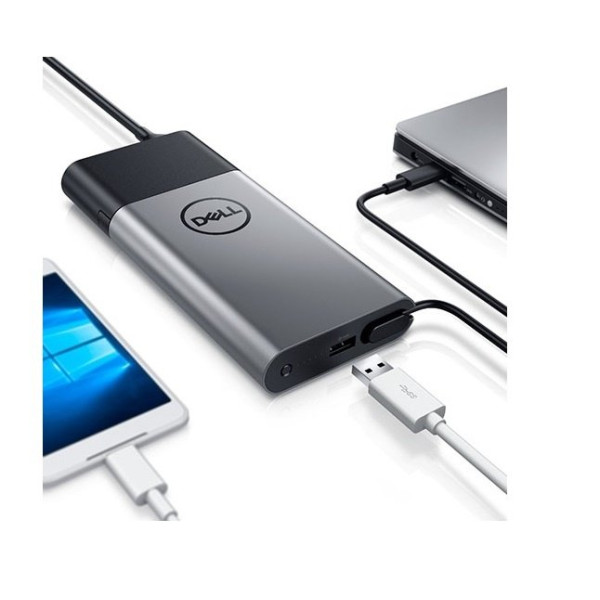 Універсальна мобільна батарея Dell Hybrid Adapter + Power Bank USB-C 12800mAh